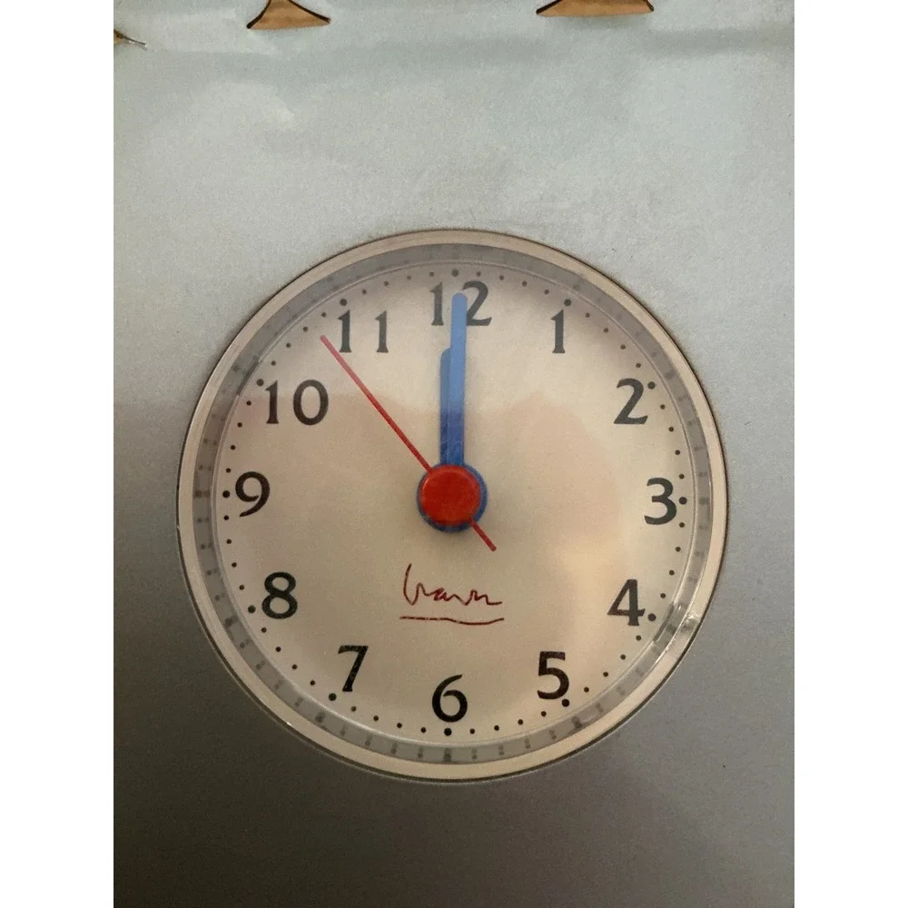 Vintage 1999 Disney Mickey Mouse Grey Metal Cube Desk Clock Target Exclusive